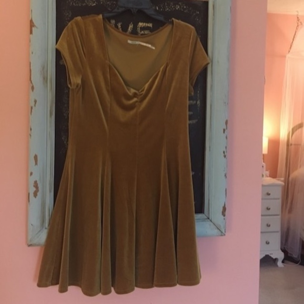 Urban outfitters mustard velvet dress